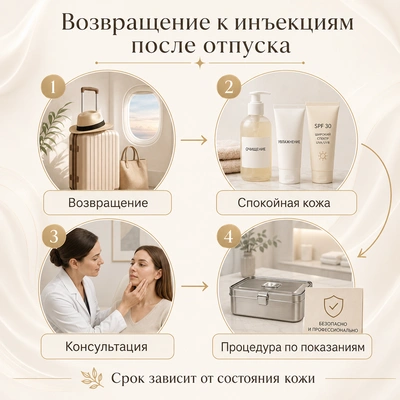Пошаговый маршрут от восстановления кожи после отпуска до инъекционной процедуры