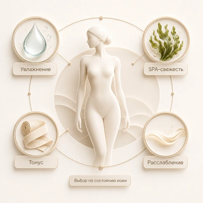 Инфографика выбора SPA-обертывания для тела Зазеркалье Москва