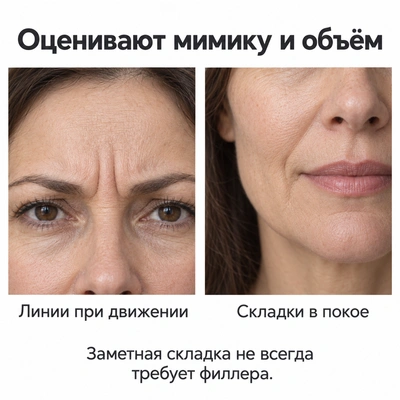 Мимическая линия и складка в покое: что оценивает косметолог