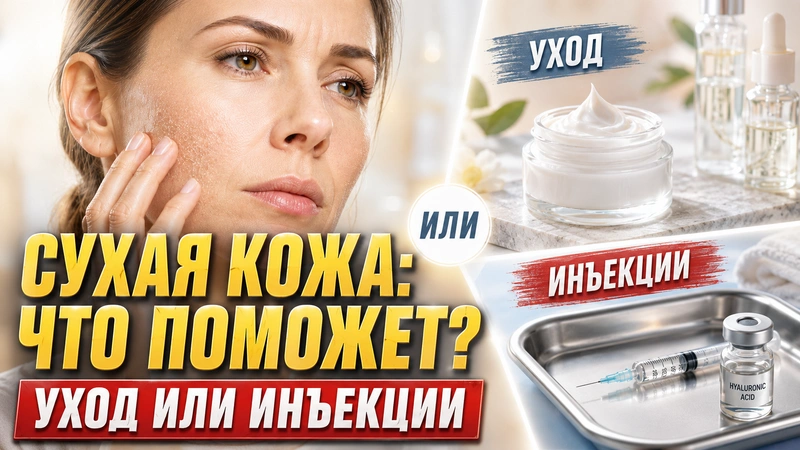 Врач-косметолог осматривает кожу лица пациентки на консультации
