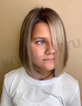 Рассветление волос в технике «шатуш», тонирование с растяжкой цвета и стрижка