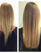 Капсульное наращивание волос до и после