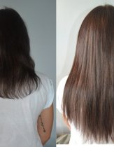 Ленточное наращивание волос до и после